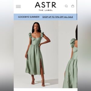 ASTR Sage Green Wedelia Midi Dress
